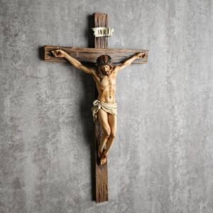 BC Katolicki Krzyż Ścienny, Inspirujący Wystrój Domu Jezusa Chrystusa, religijny pobożny prezent, 25 cm, renesansowa rzeźba, ręcznie wykonana przez Buildclassic - Image 4